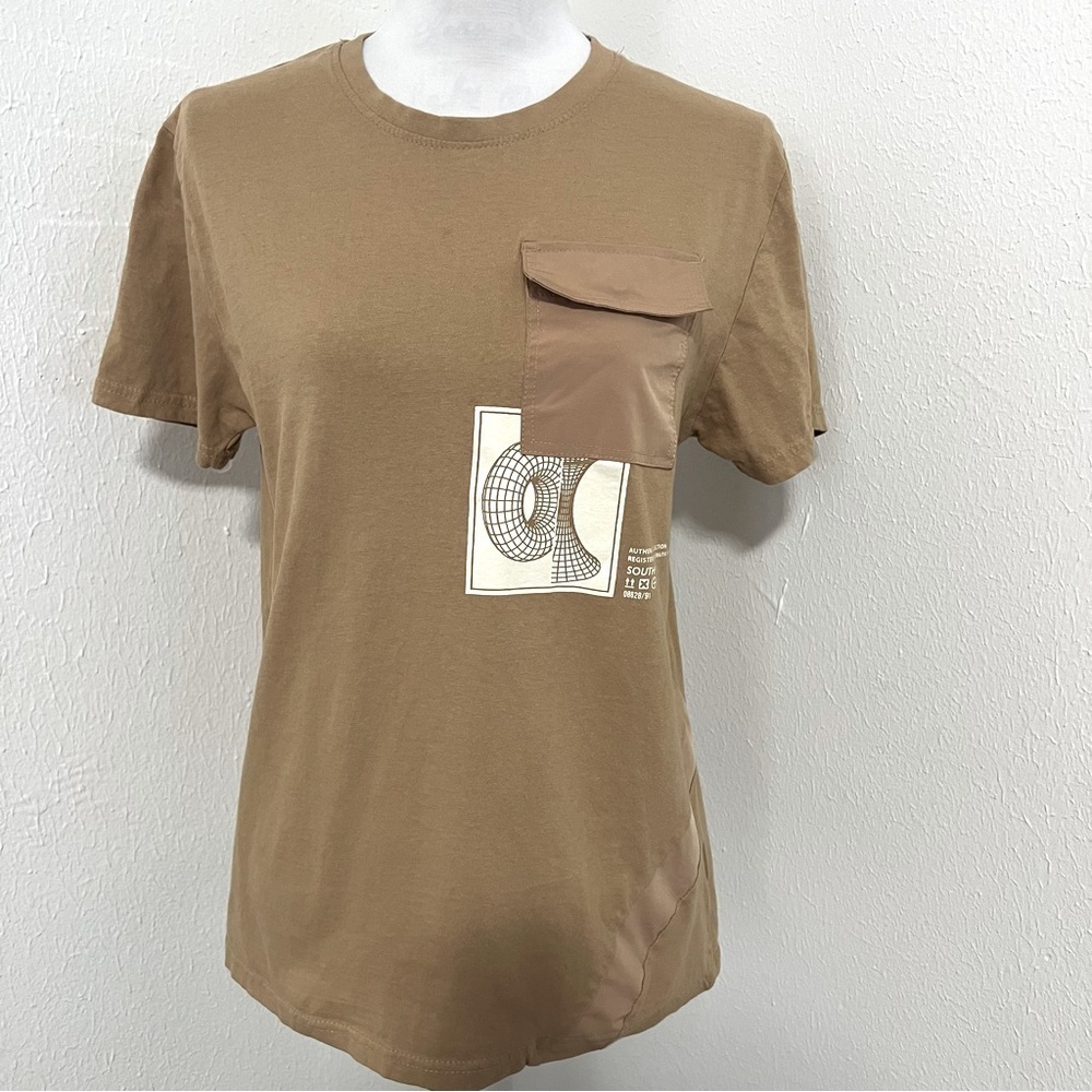 SouthPole Authentic Collection Med. Camel Color T-Shirt with Pocket 100% Cotton